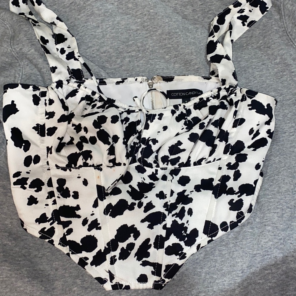 Cotton Candy LA cow print corset top